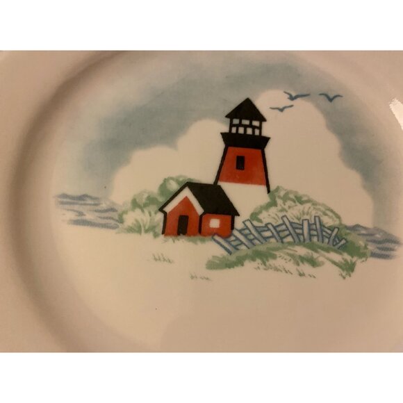 Corelle Outer Banks Lighthouse Dessert Plates Set 2 USA Salad Bread Retired - Picture 7 of 9